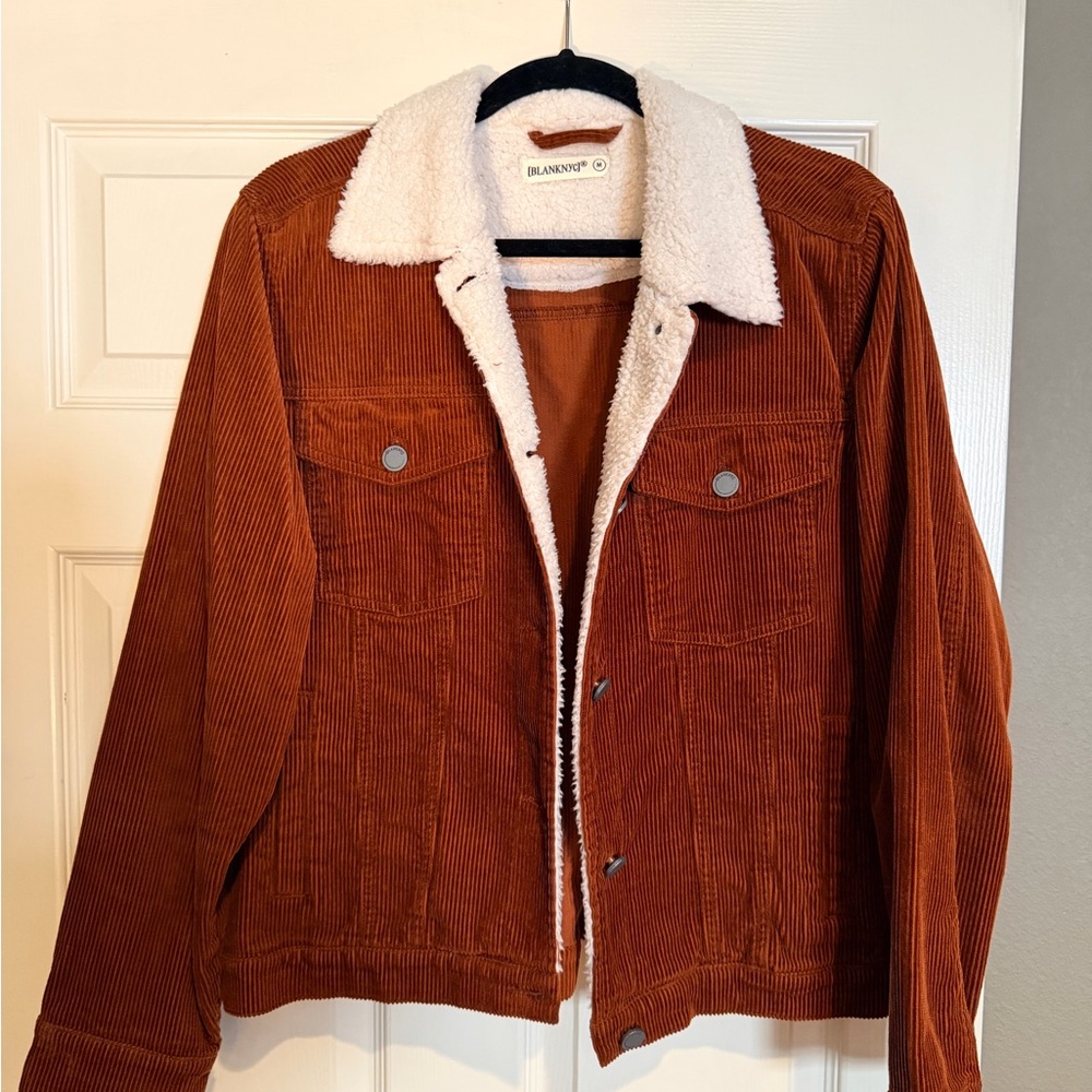BLANKNYC Sherpa lined corduroy jacket, size medium